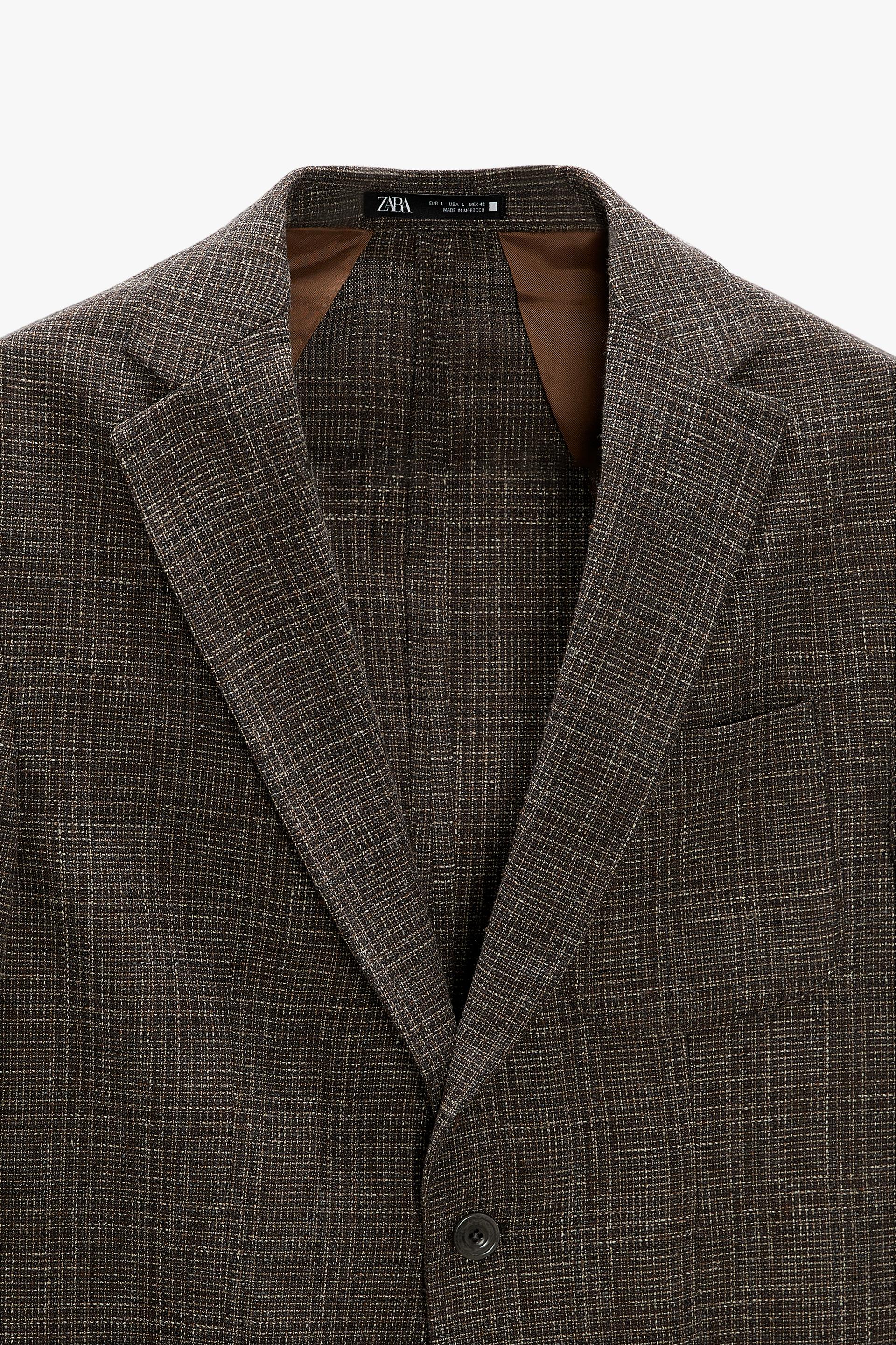 BLAZER ESTRUCTURA CUADROS - Tabaco | ZARA Chile