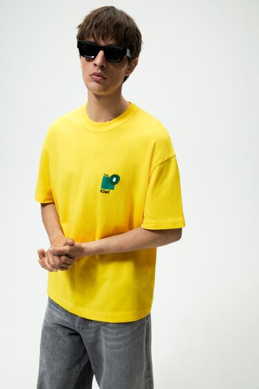 KNIT T-SHIRT WITH KIWI EMBROIDERY