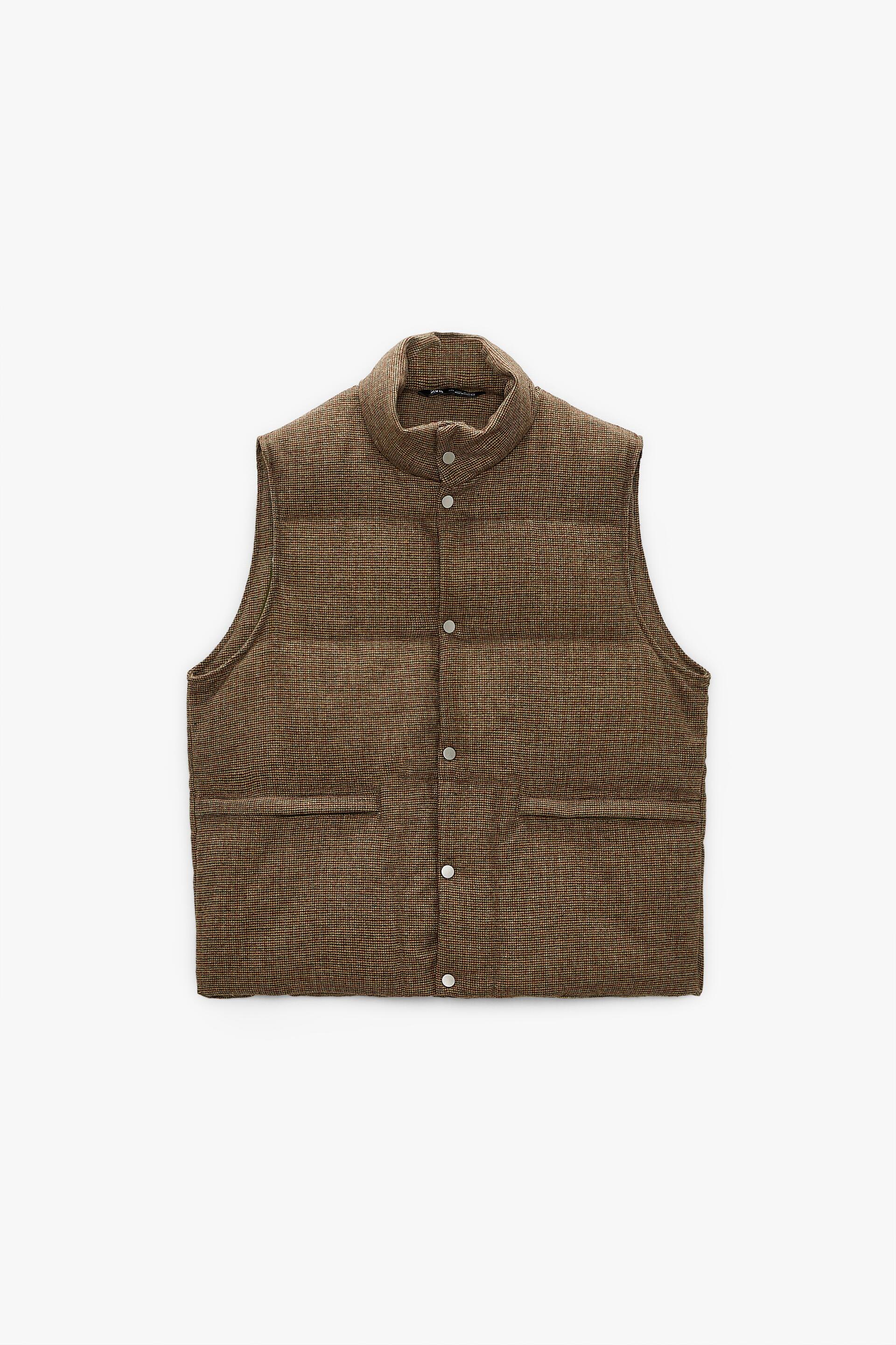 Zara check puffer gilet Clearance