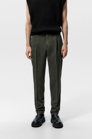 COTTON PLEATED TROUSERS