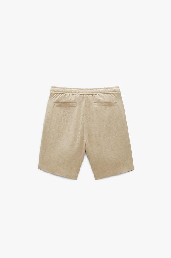 LINEN - VISCOSE BERMUDA SHORTS 