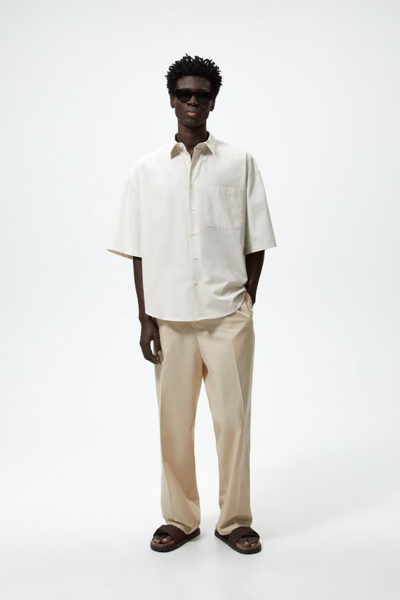 POPLIN POCKET SHIRT - Sand | ZARA 