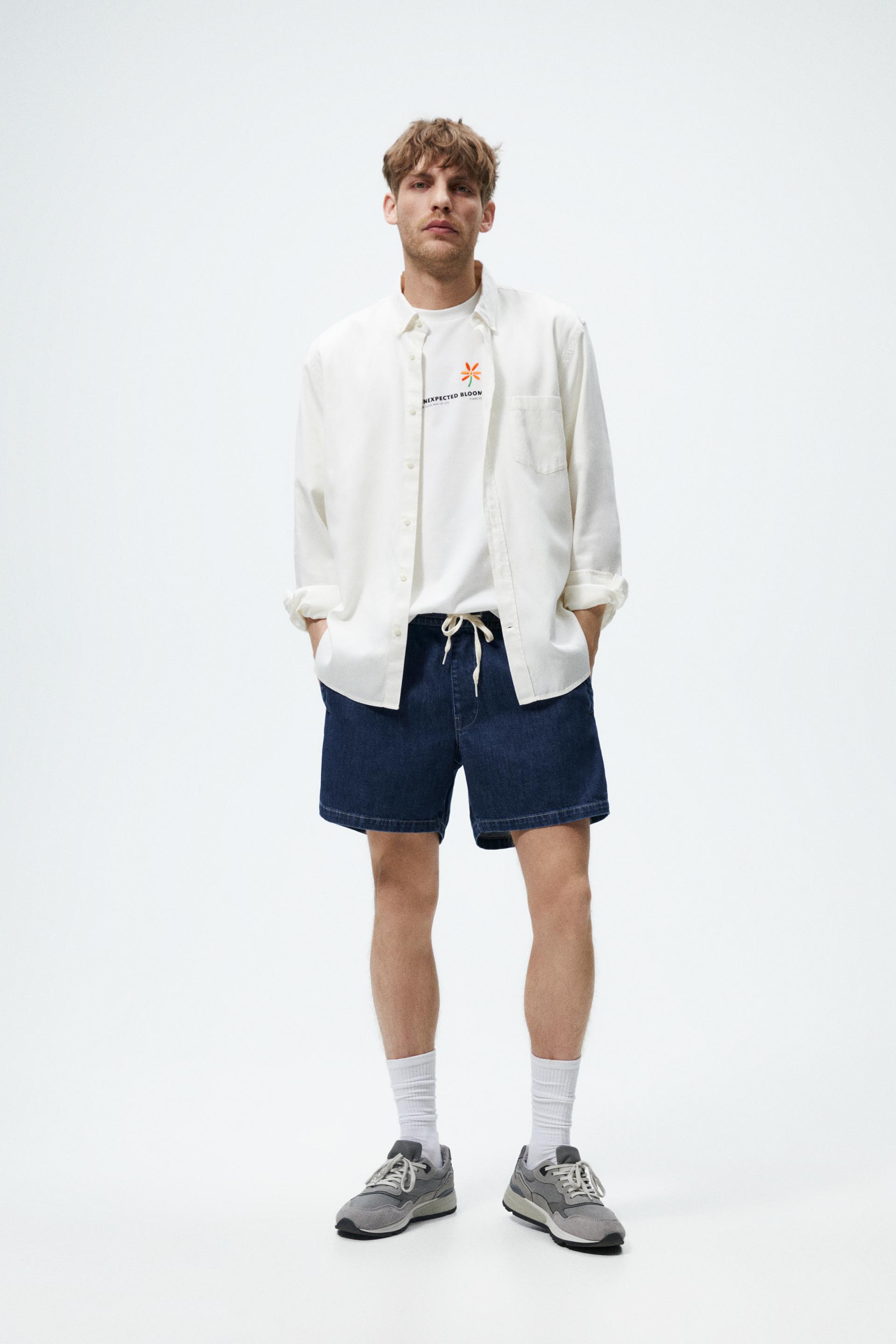 SHORTS AV BOMULL - LYOCELL - Naturfärg | ZARA Sverige / Sweden