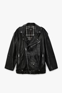 graffiti leather jacket zara