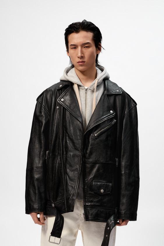 オーバーサイズ レザーライダースジャケット ブラック Zara Japan 日本 オーバーサイズ レザーライダースジャケット ブラック Zara Japan 日本