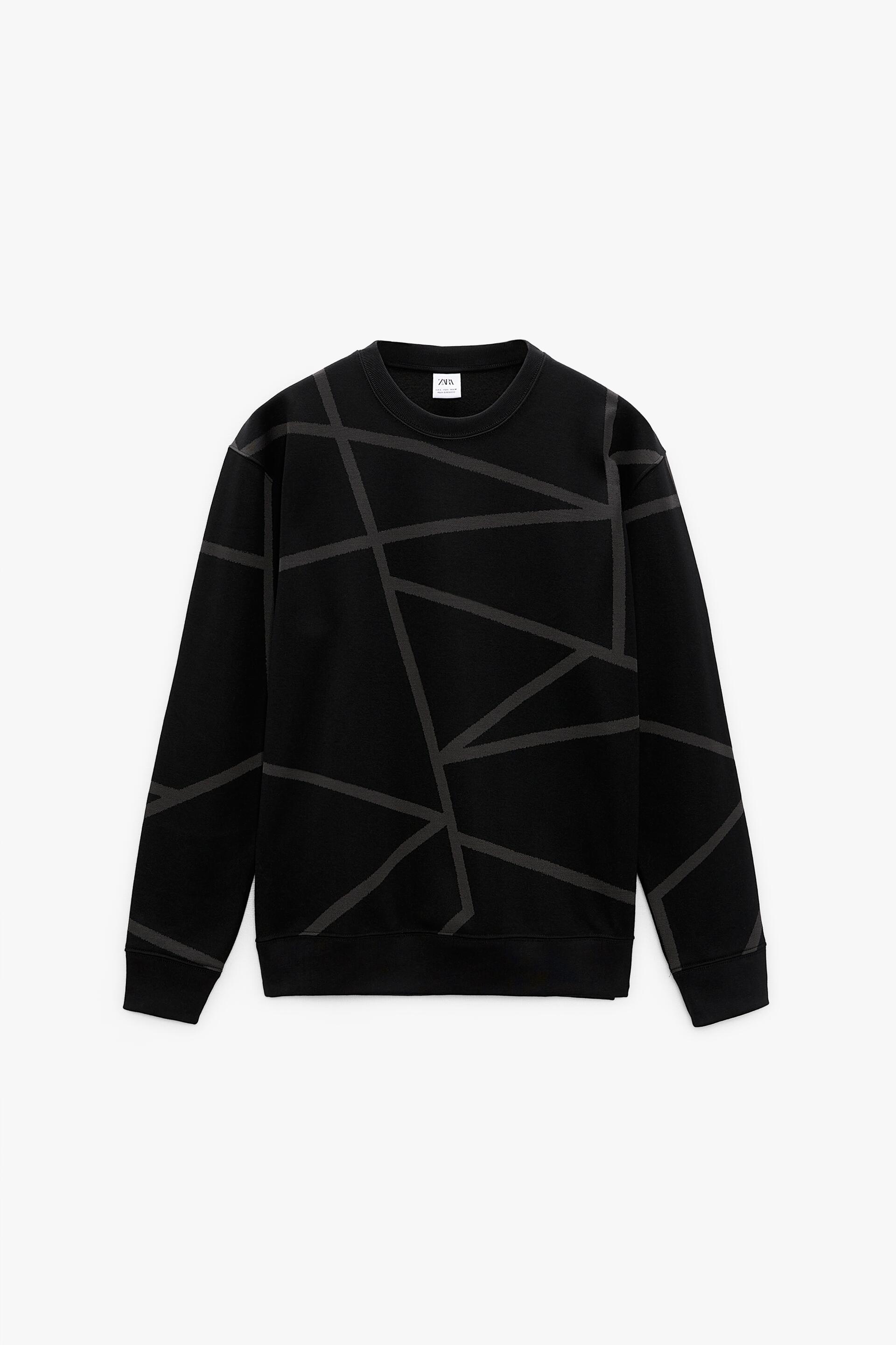 SUDADERA ESTAMPADO GEOMÉTRICO - Negro | ZARA España