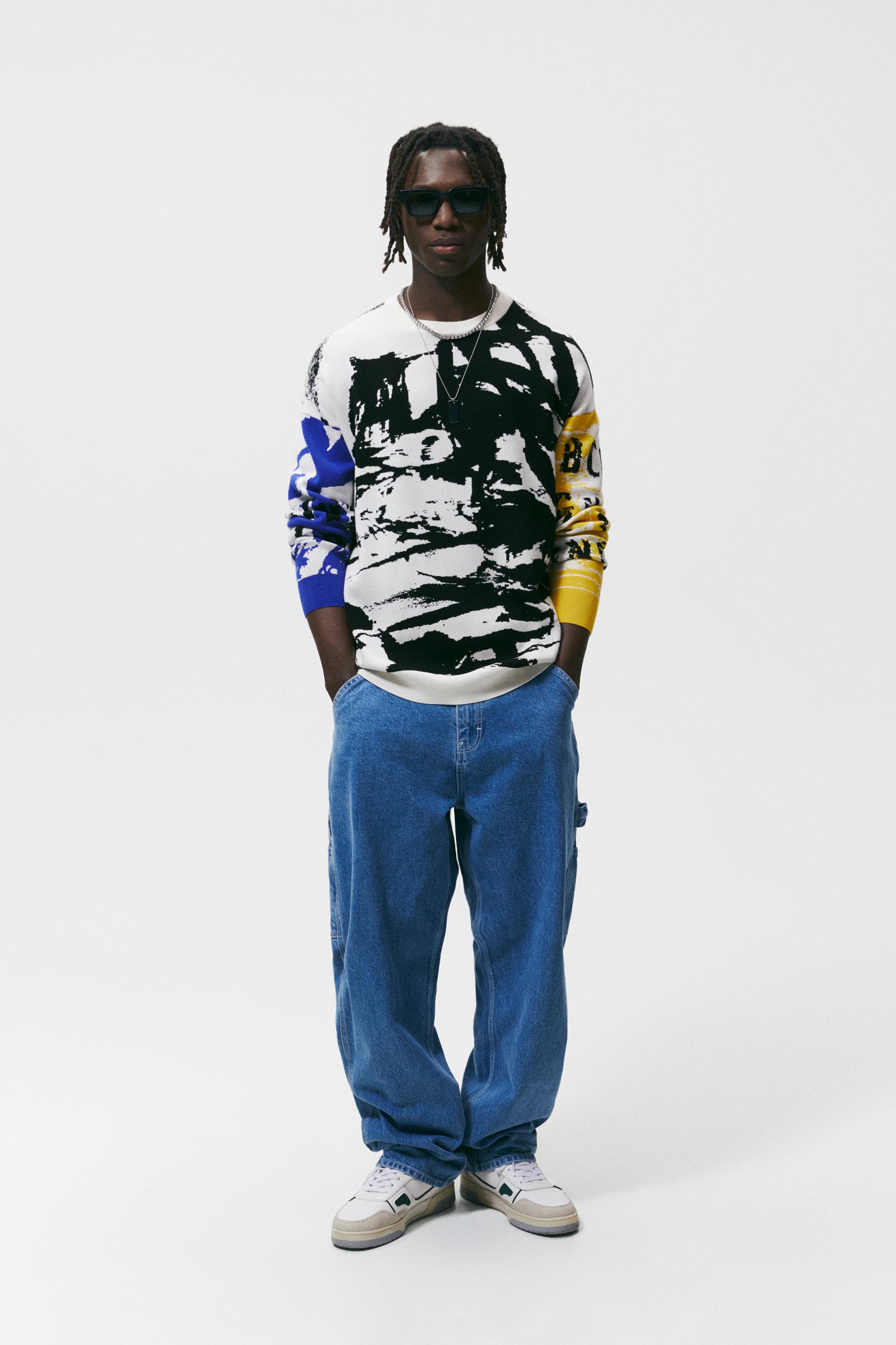 ABSTRACT PRINT SWEATER - White | ZARA 