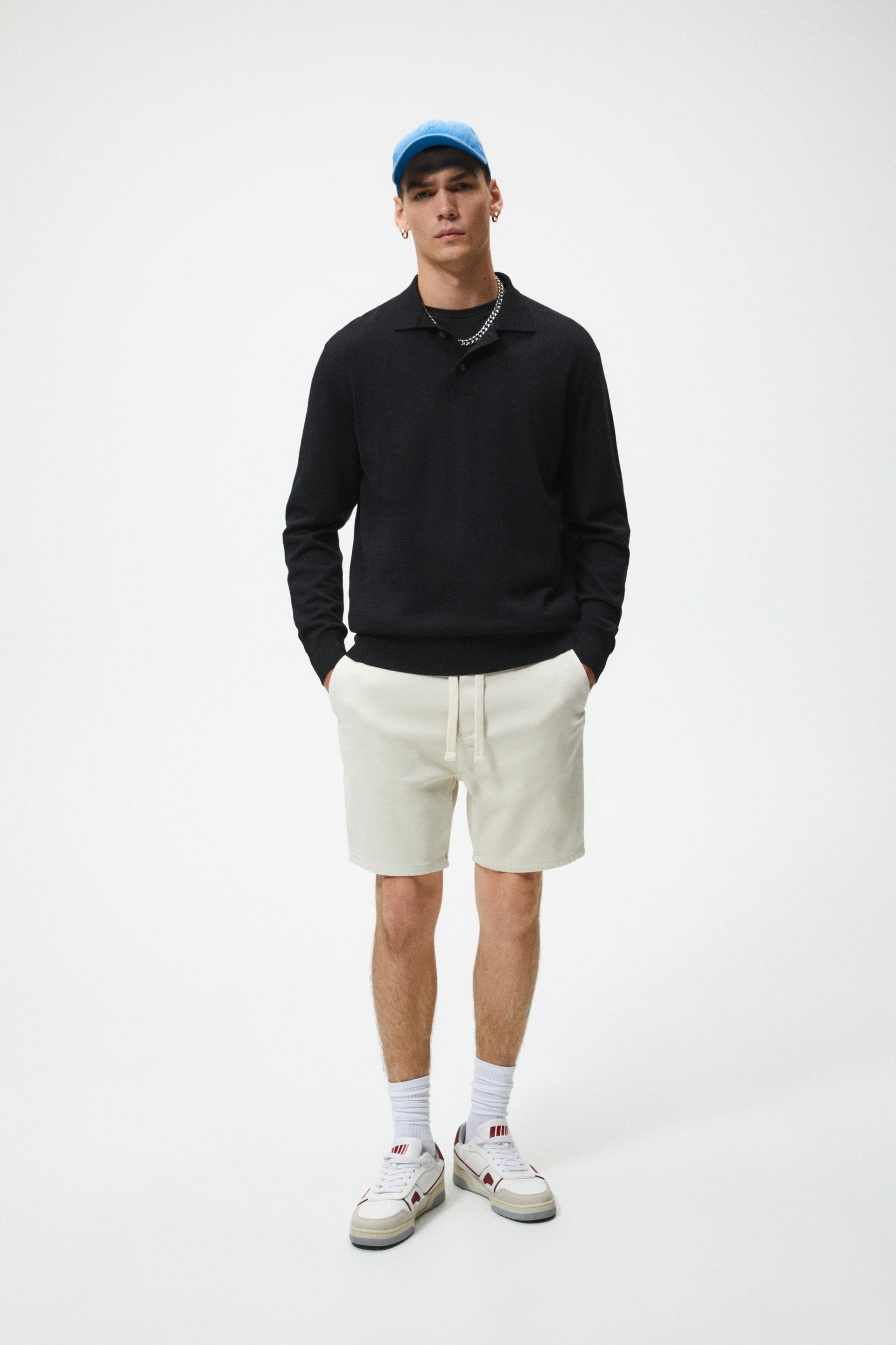 SOFT DENIM BERMUDA SHORTS - Black 