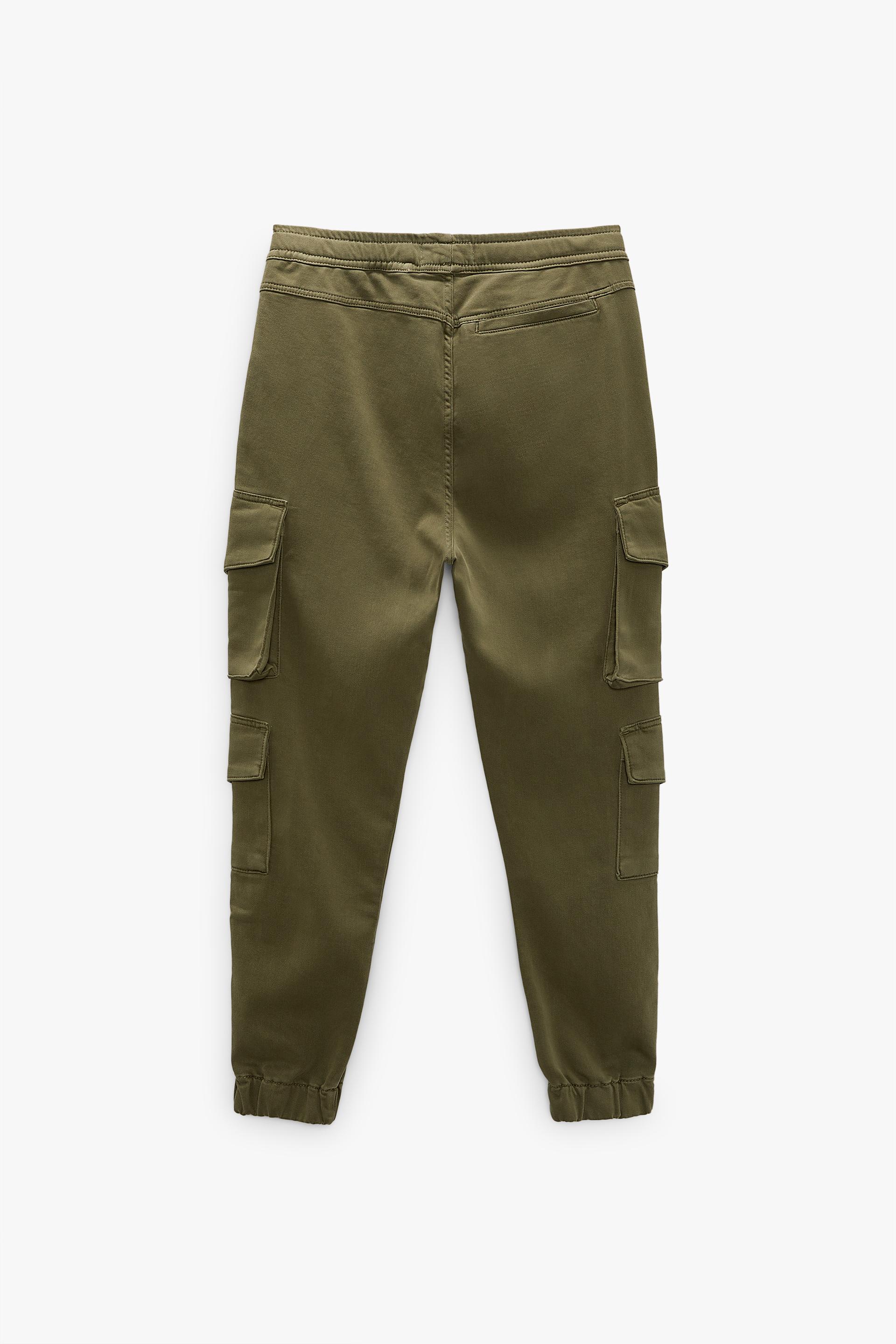SOFT DENIM CARGO TROUSERS - Beige | ZARA United Kingdom