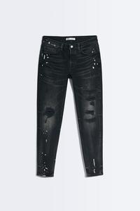 EMBROIDERED BANDANNA JEANS - Black 