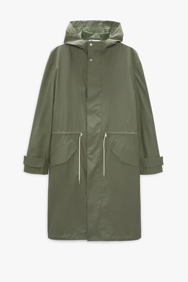 TECHNICAL TRENCH COAT WITH HOOD