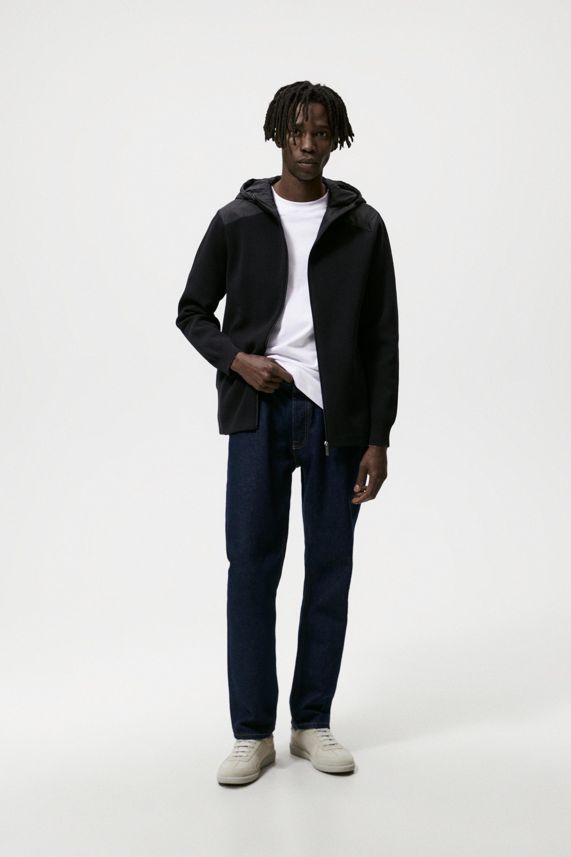 CAZADORA PUNTO COMBINADA - Negro | ZARA España