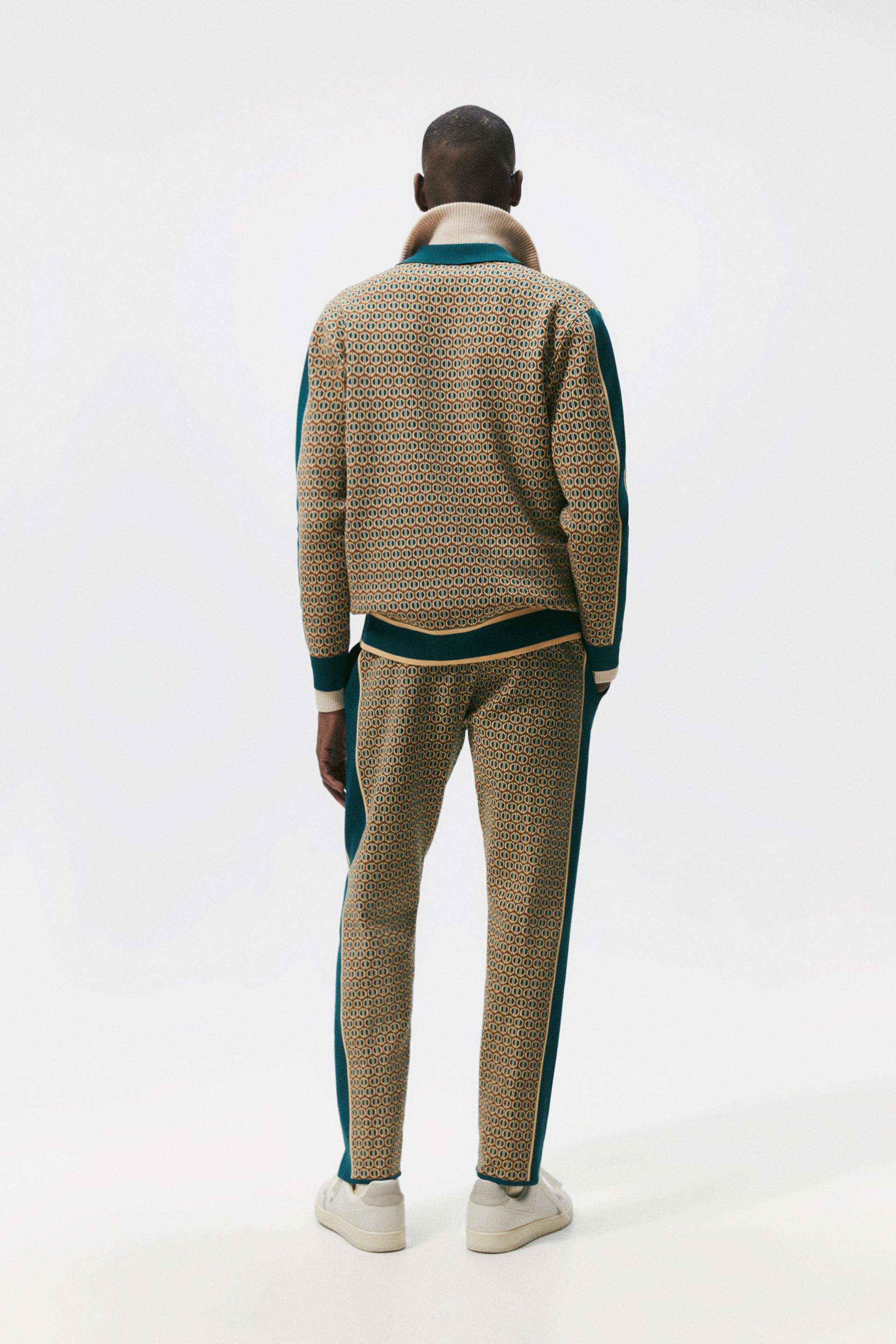 zara long jacquard cardigan