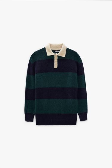 Image 0 of STRIPED KNIT POLO SHIRT from Zara
