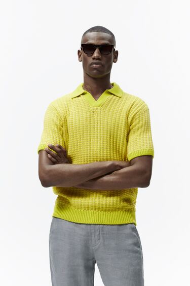 TEXTURED KNIT POLO