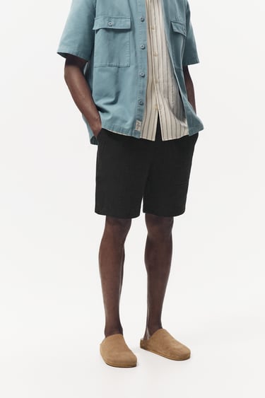 Image 0 of WRINKLE LOOK SHORTS from Zara