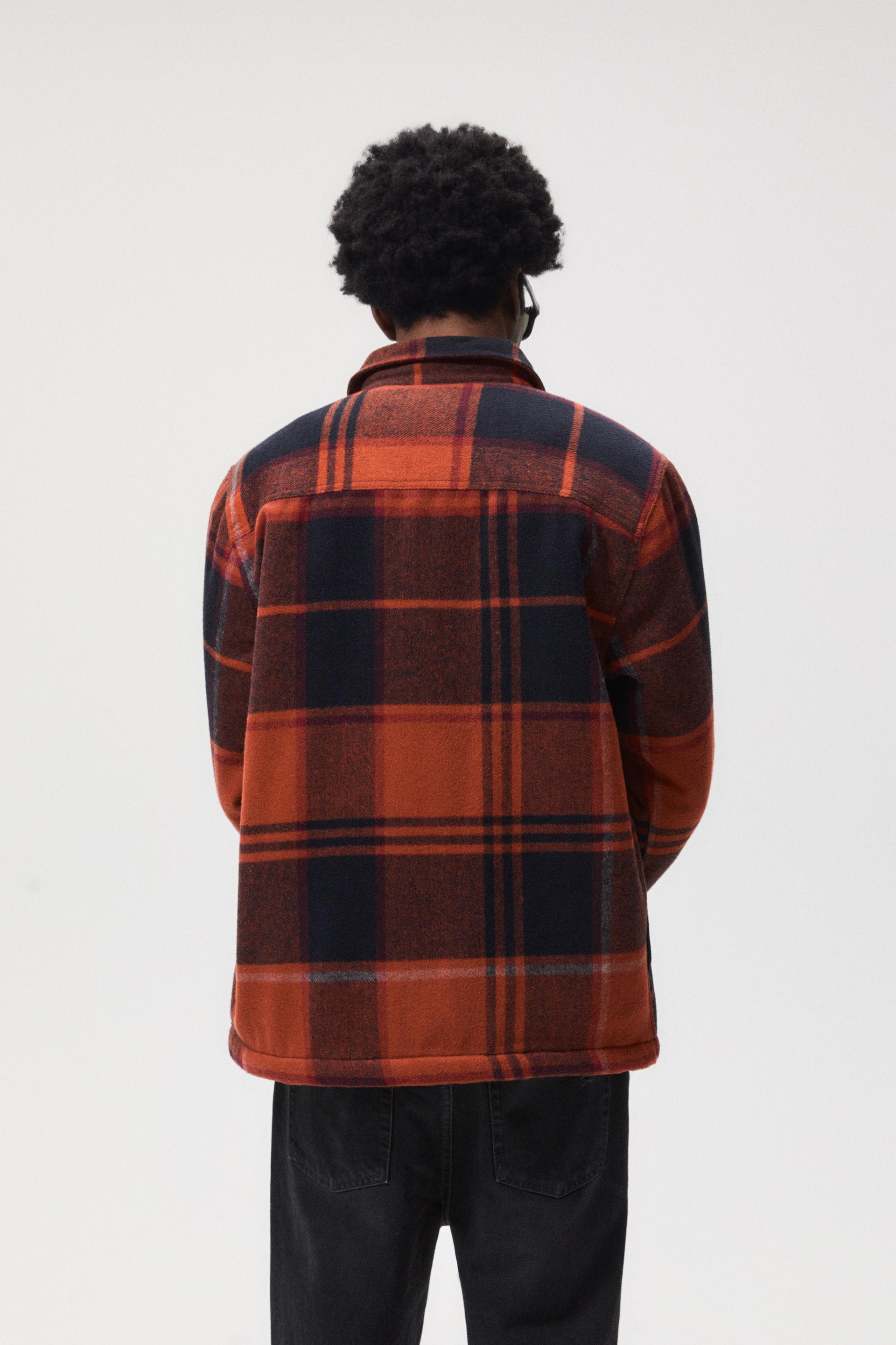 PLAID OVERSHIRT - Orange | ZARA United 