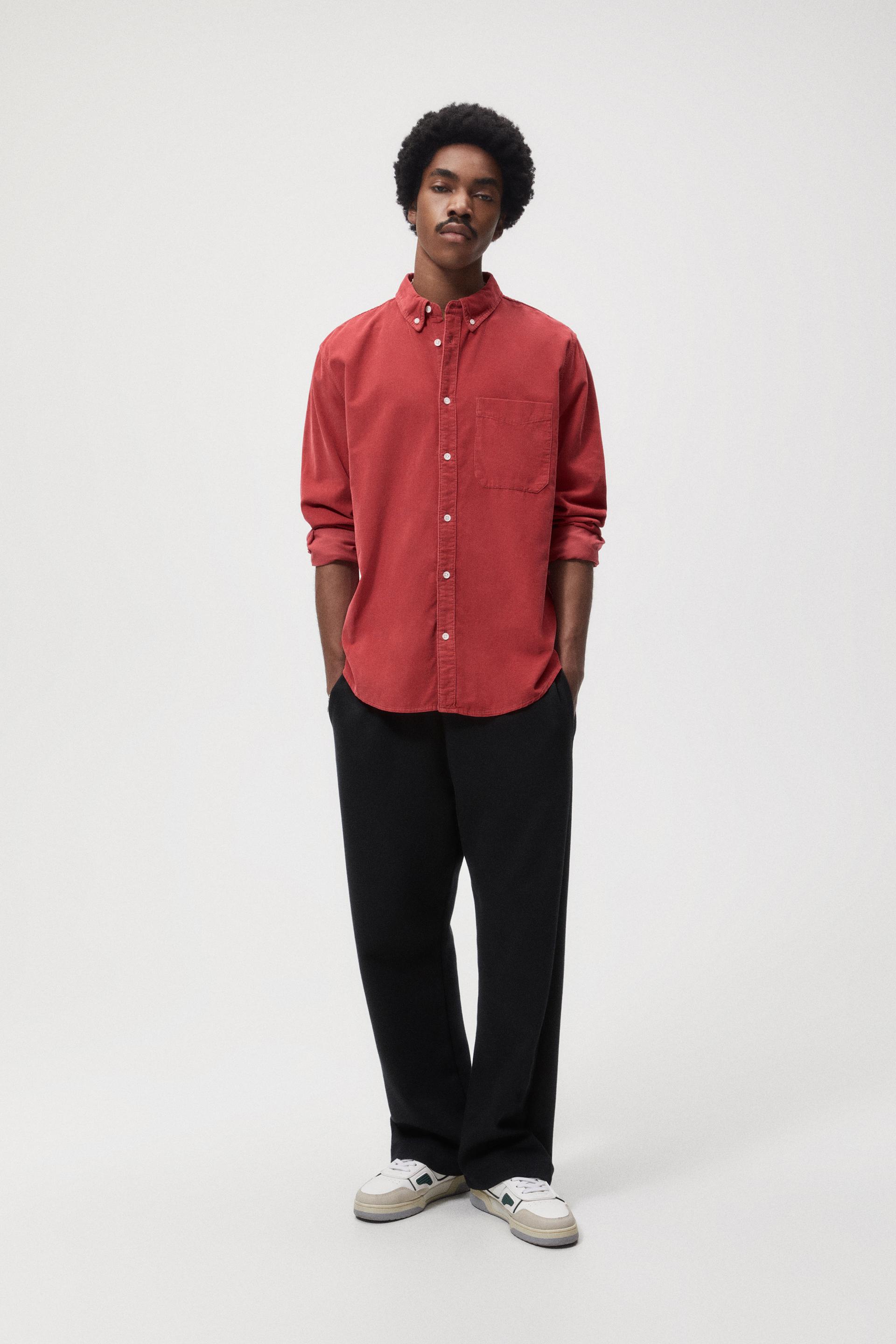 CORDUROY SHIRT - Red | ZARA Thailand