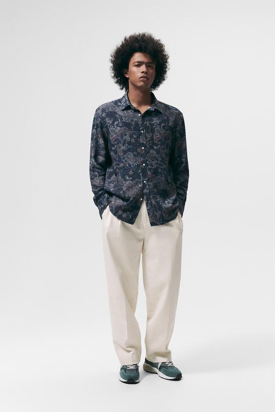 zara button down shirt mens