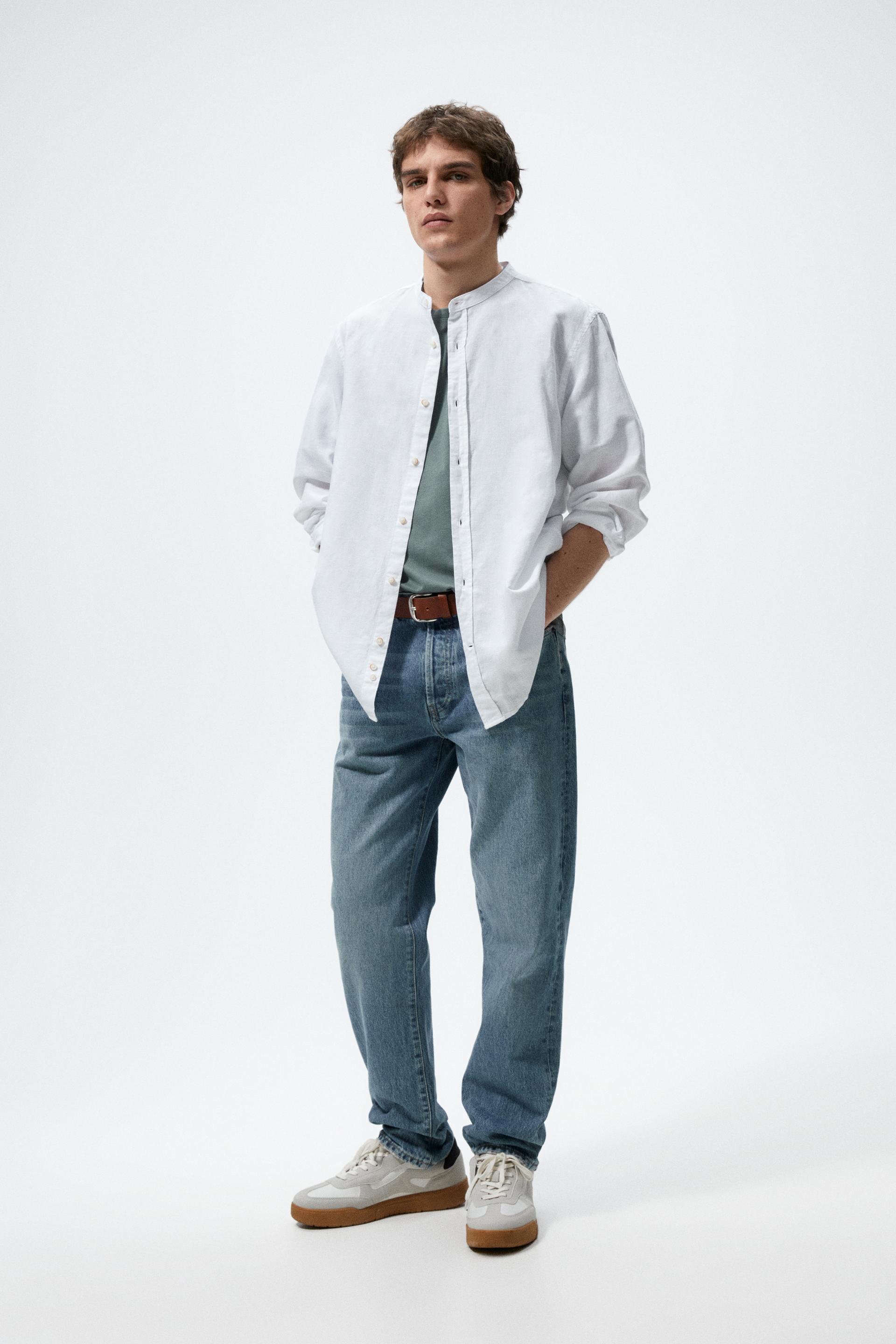 CAMISA ESTRUCTURA LINO - ALGODÓN - Natural | ZARA España