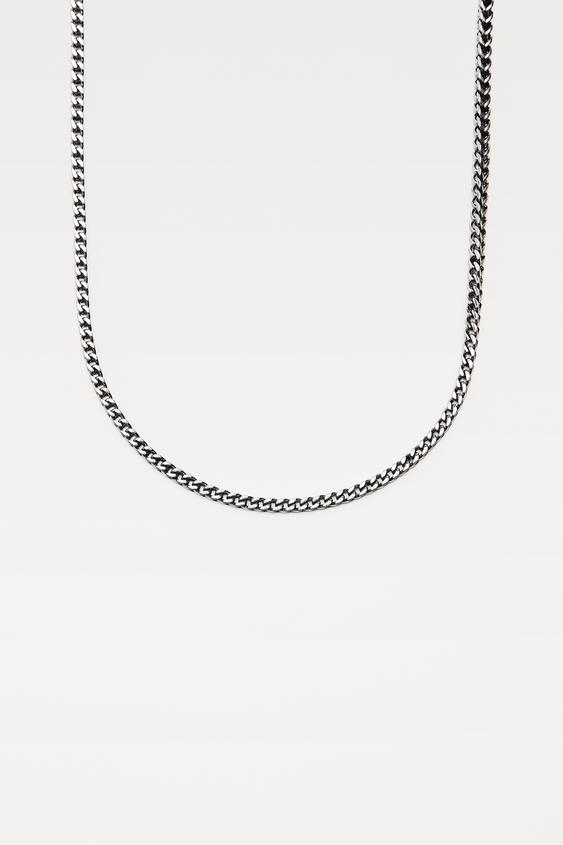 METAL CHAIN NECKLACE - Silver | ZARA 