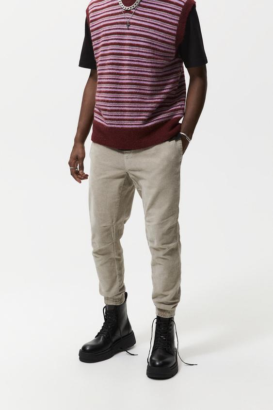 ジョガーウエスト コーデュロイ パンツ ライトカーキ Zara Japan 日本 ジョガーウエスト コーデュロイ パンツ ライトカーキ Zara Japan 日本