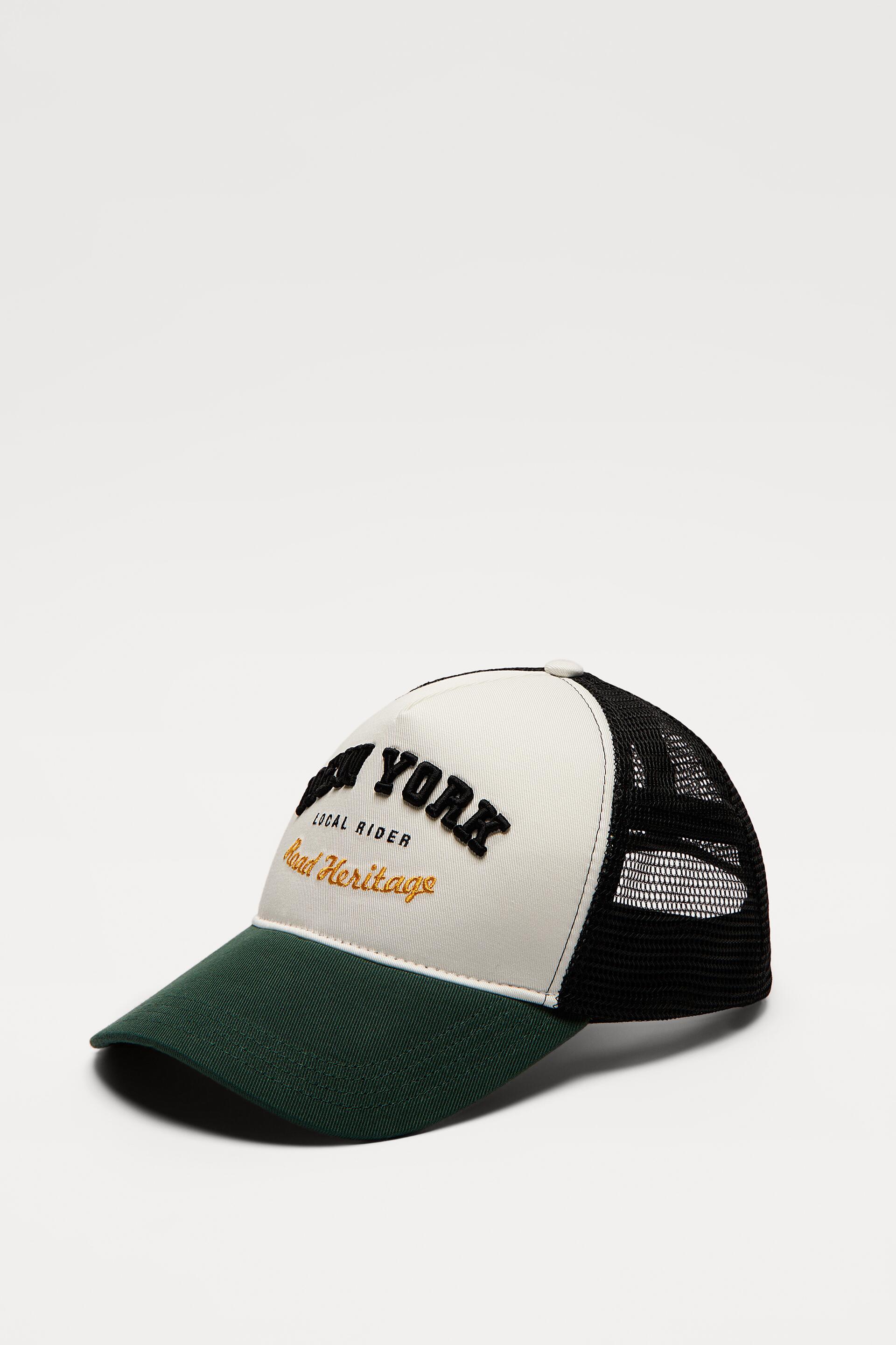 CAP WITH CONTRAST EMBROIDERY - Green 