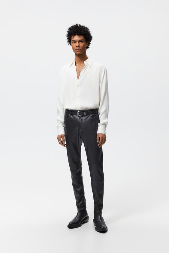 フェイクレザーパンツ ブラック Zara Japan 日本 フェイクレザーパンツ ブラック Zara Japan 日本