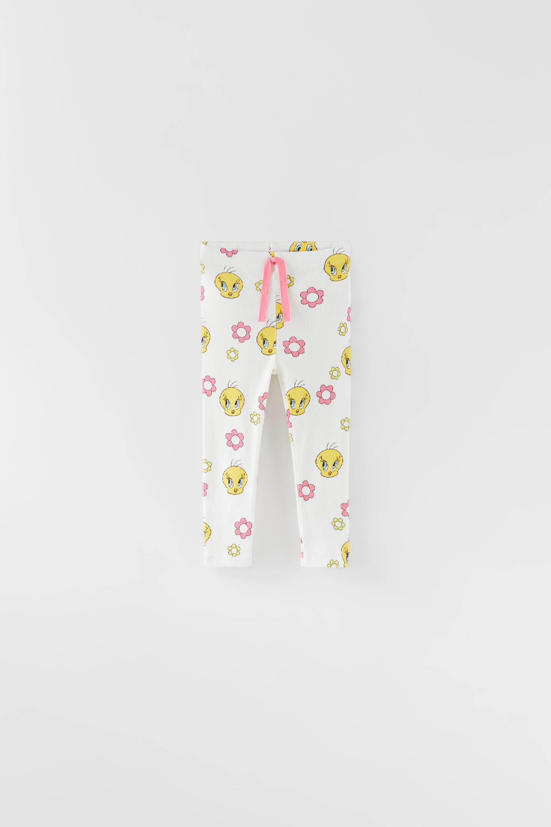 Baby Zara - Ribbed Tweety \u0026 Warner Bros Leggings - White - Unisex - White - Unisex Zara