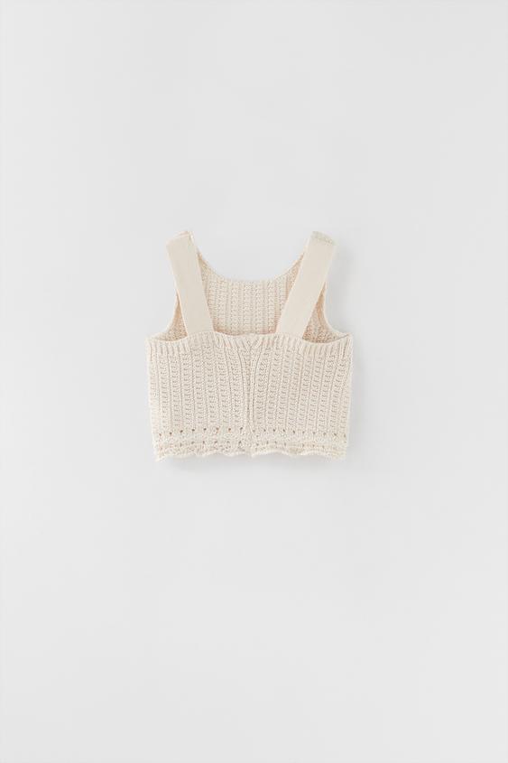 TOP CROCHET PUNTILLA - Blanco roto | ZARA España
