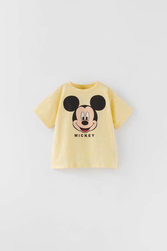 ミッキーマウス C ディズニー Tシャツ イエロー Zara Japan 日本