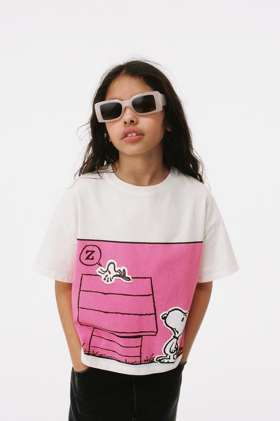 スヌーピー ピーナッツ tシャツ ピンク Zara Japan 日本 スヌーピー ピーナッツ tシャツ ピンク Zara Japan 日本