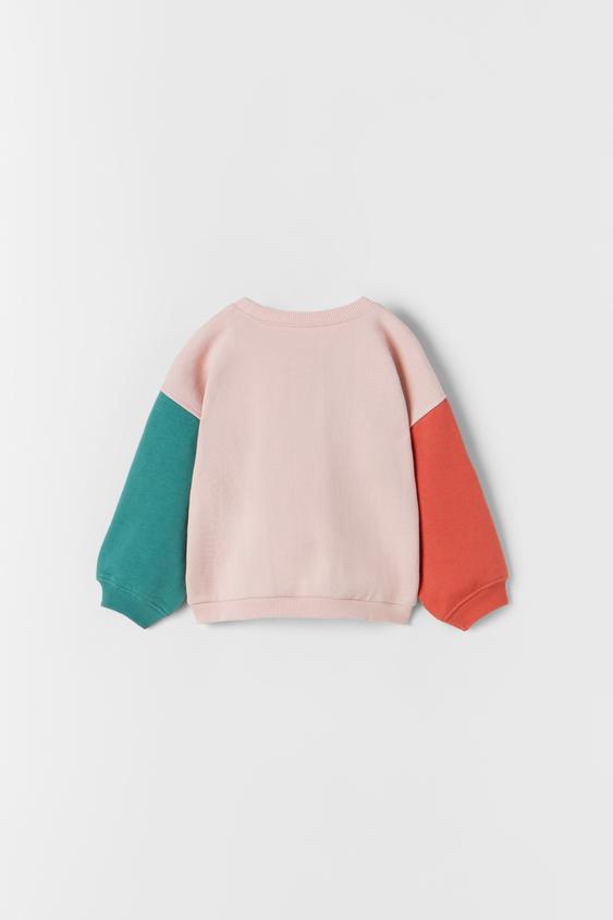 zara colour block sweatshirt