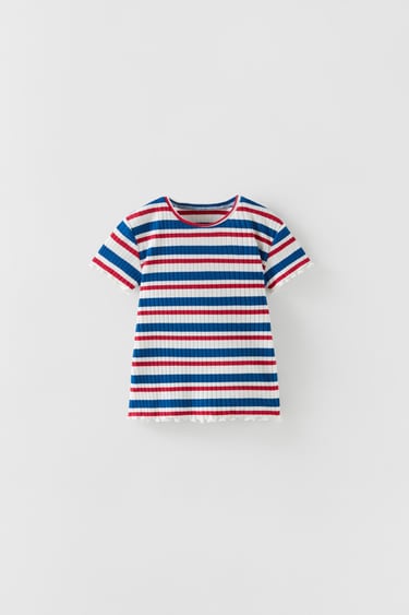 Image 0 of RIBBED COLOURED T-SHIRT from Zara