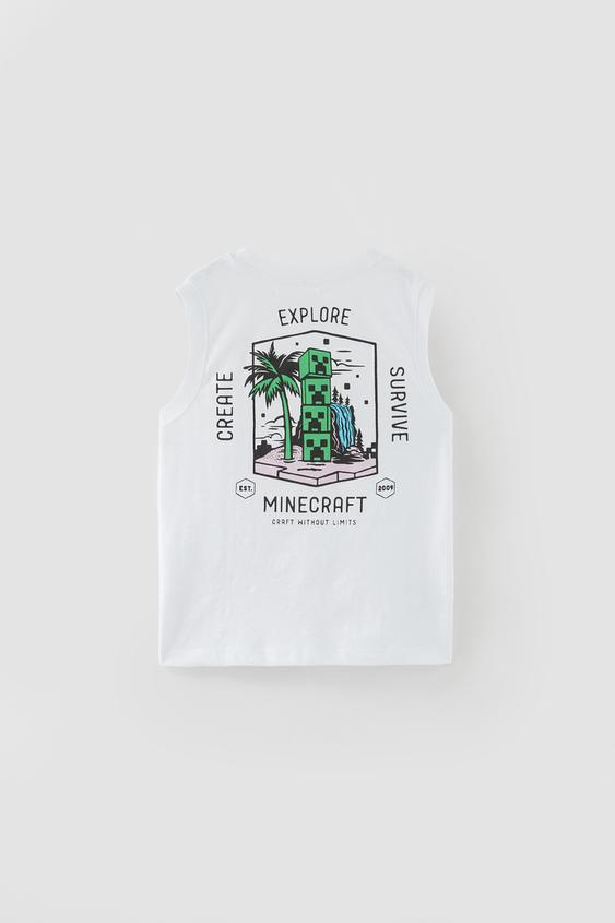 マインクラフト C Mojang Ab Tm Tシャツ ホワイト Zara Japan 日本 マインクラフト C Mojang Ab Tm Tシャツ ホワイト Zara Japan 日本