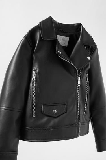 zara leather jacket kids