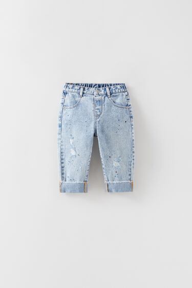RIPPED STRAIGHT FIT SPLASH JEANS