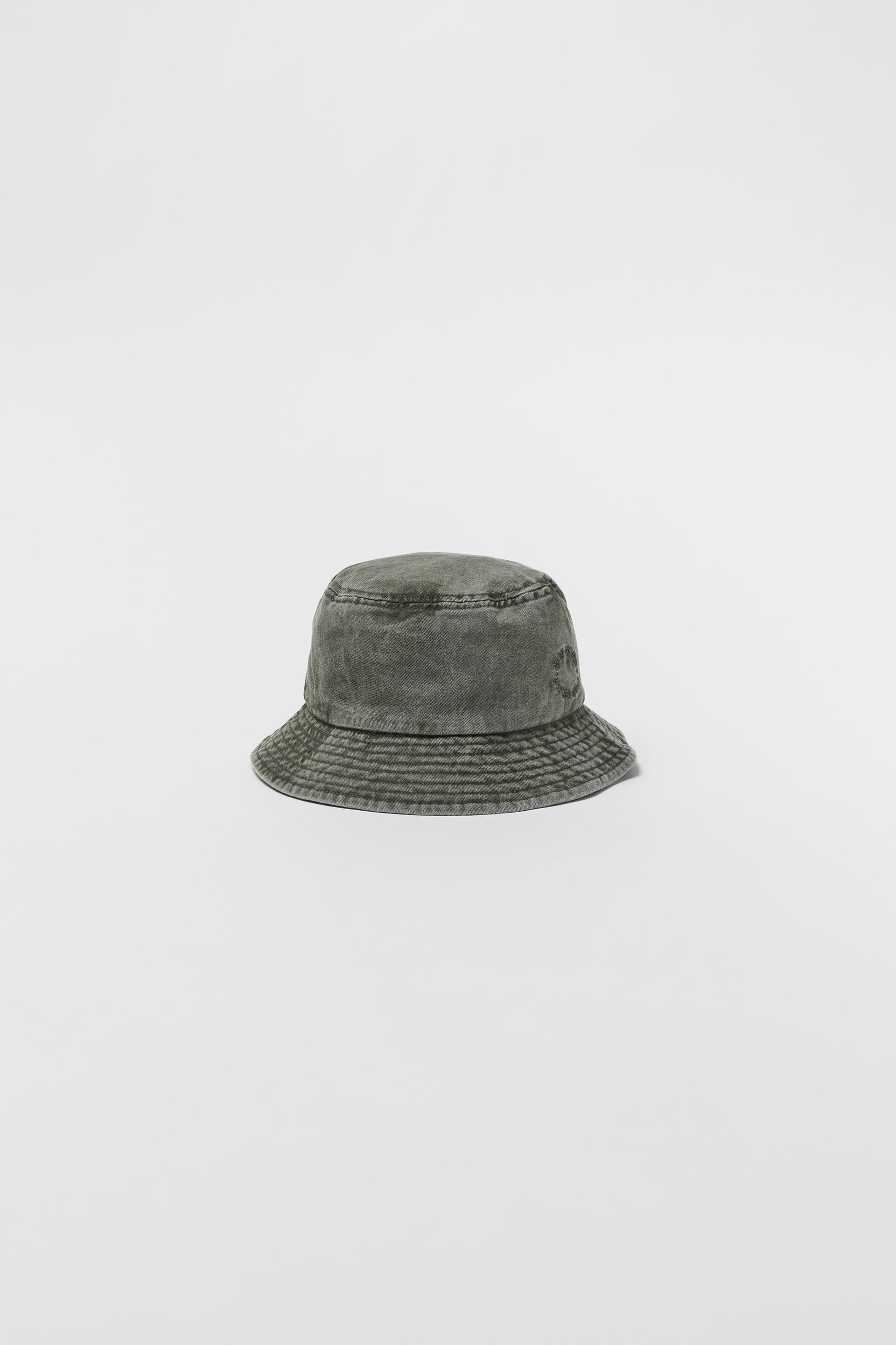 BABY/ FADED DENIM BUCKET HAT - Greenish 