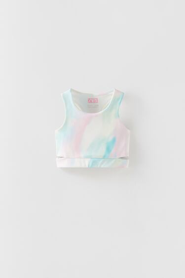 SPORTY-TOP MIT TIE-DYE-MUSTER UND CUT-OUT