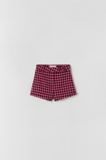 TEXTURED HOUNDSTOOTH SHORTS