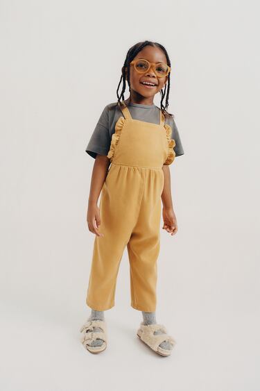 FLOWING DUNGAREES WITH RUFFLES