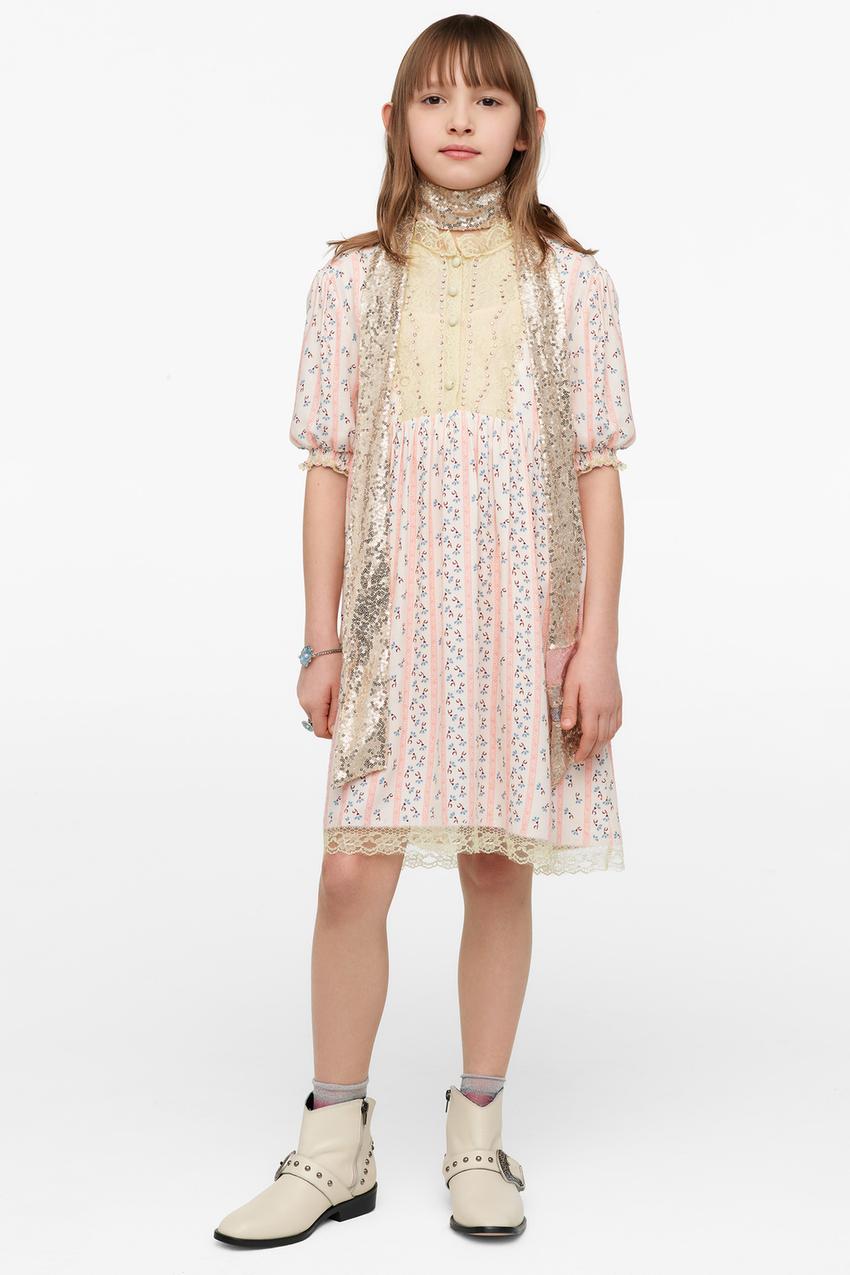 Contrast printed dress zara outlet