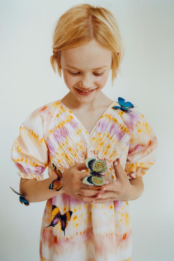 スモッキングディテール リネンブレンド タイダイワンピース グレープフルーツイエロー Zara Japan 日本 スモッキングディテール リネンブレンド タイダイワンピース グレープフルーツイエロー Zara Japan 日本