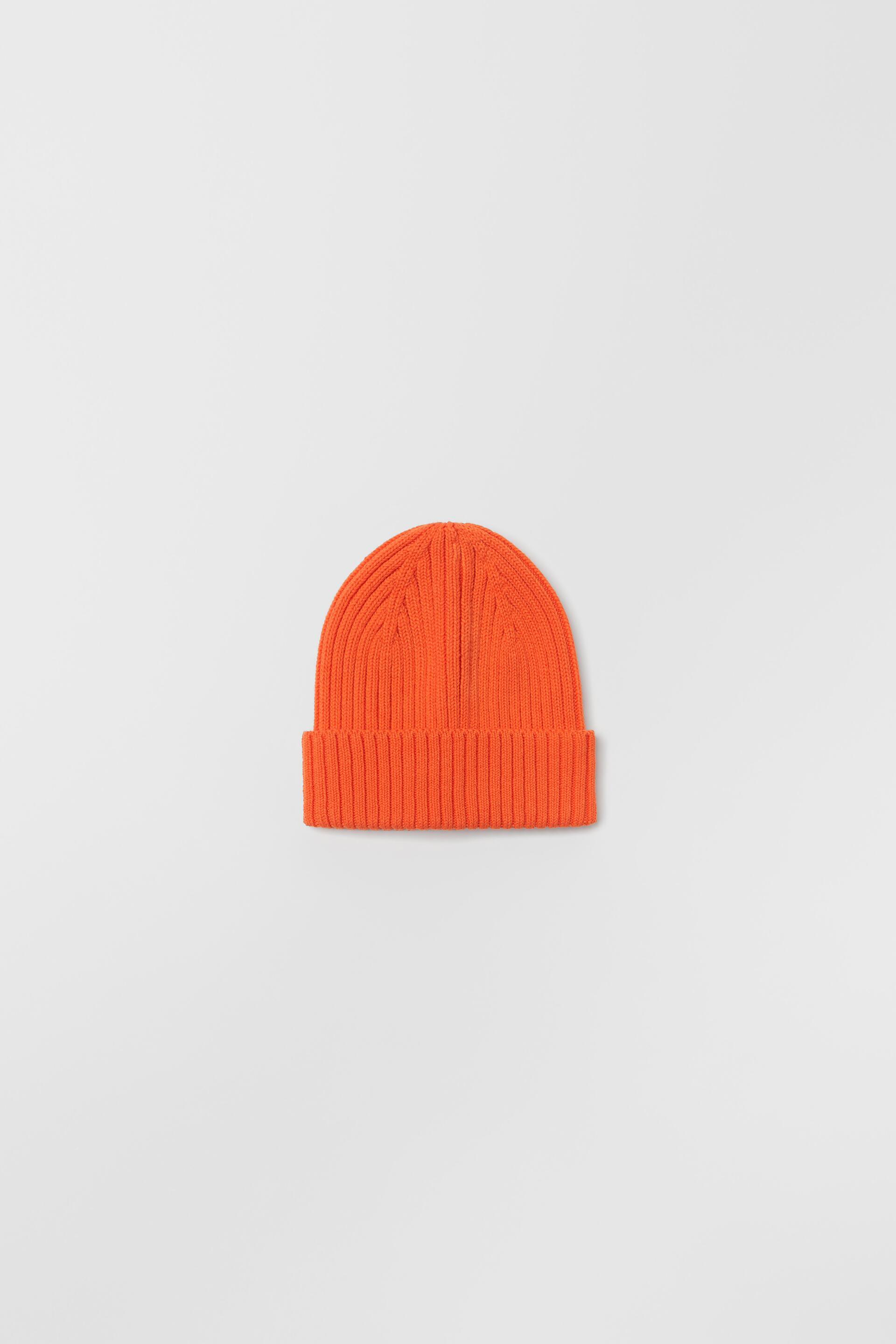 BABY/ RIBBED KNIT HAT - Orange | ZARA 