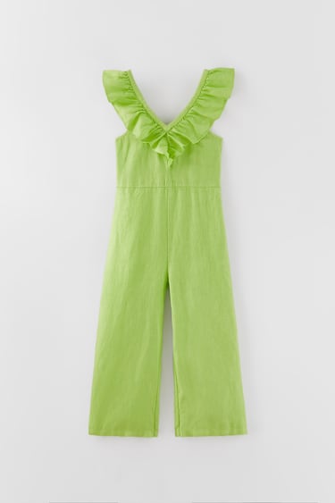 Image 0 of LINEN JUMPSUIT WITH CUT-OUT DETAIL. from Zara