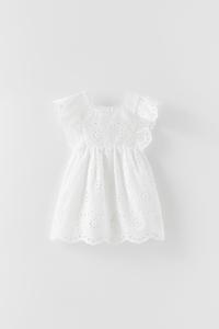 VESTIDO POPELÍN BORDADOS - Blanco | ZARA España