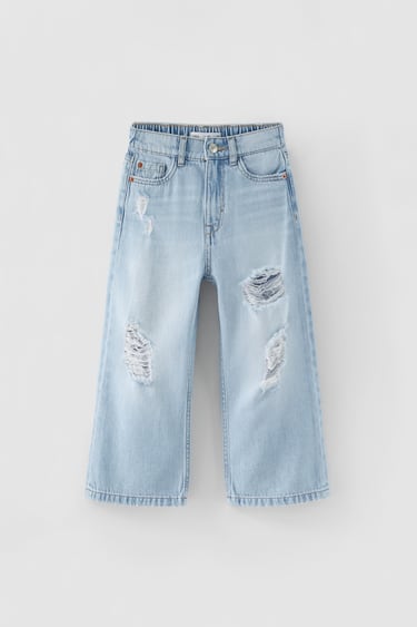Image 0 of WIDE-LEG CROPPED JEANS from Zara