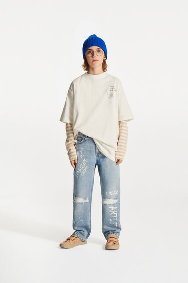 RELAXED FIT JEANS WITH PAINT