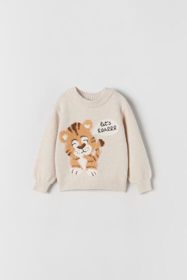 KNIT SWEATER WITH TIGER DESIGN