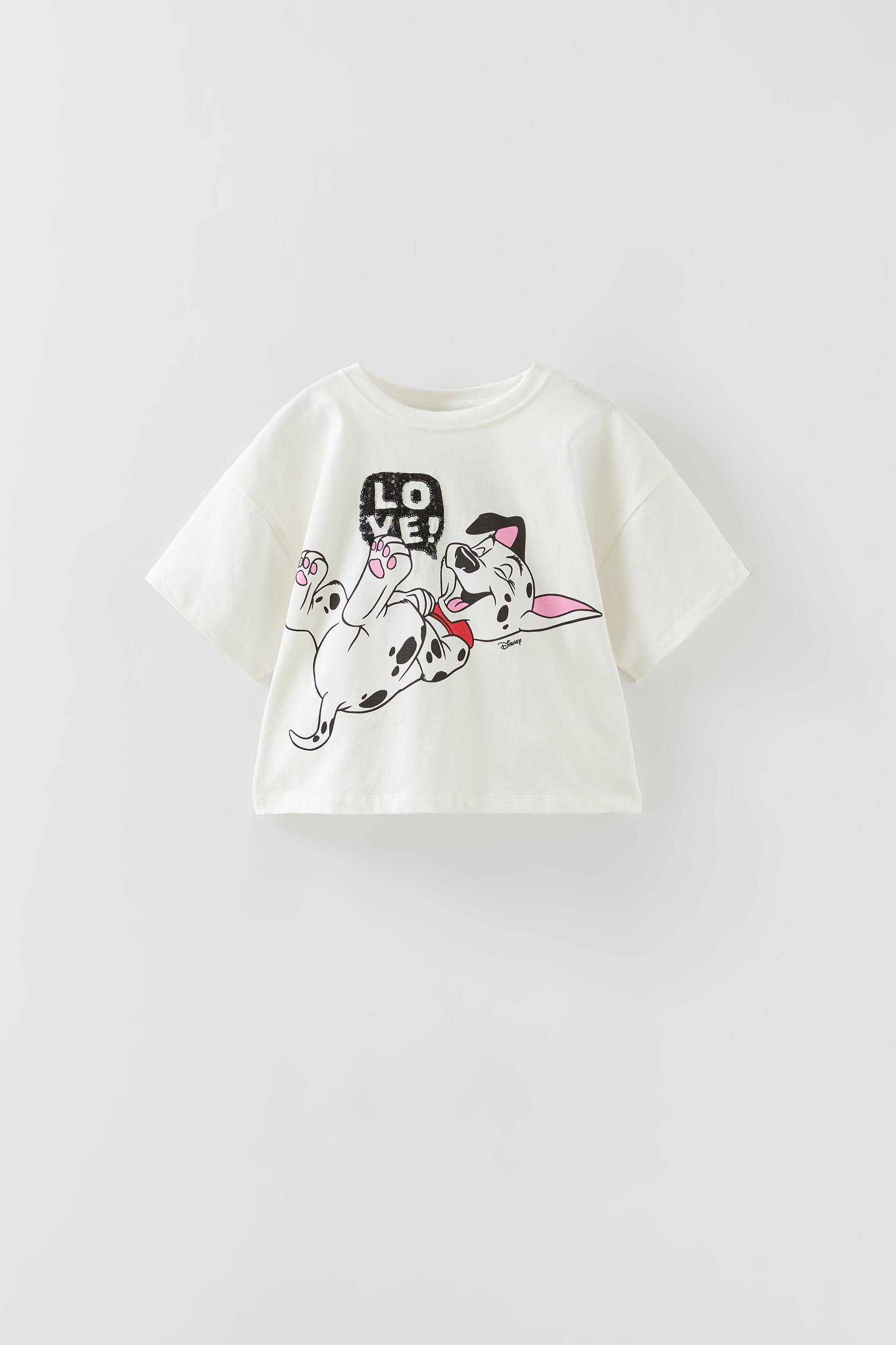 101匹わんちゃん C ディズニー Tシャツ ホワイト Zara Japan 日本 101匹わんちゃん C ディズニー Tシャツ ホワイト Zara Japan 日本